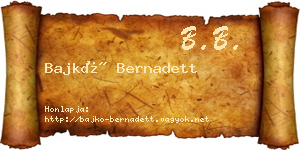 Bajkó Bernadett névjegykártya