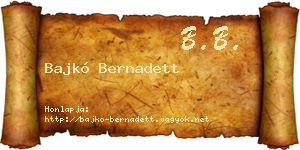 Bajkó Bernadett névjegykártya
