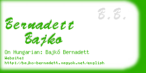 bernadett bajko business card